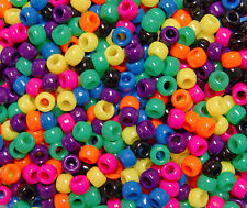 Hot Kandi Rave Neon Mix 9x6mm Pony Beads 500pc Made in the USA kids party crafts