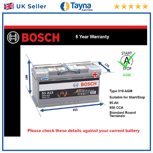 Agm car battery s5a13 - battery,