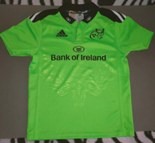 Adidas Munster Rugby Away 2014-2015 Green Jersey Shirt 11-12 Years kids E 152