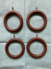 Laura Ashley Curtain Rings Dark Oak Finish Wood for 35mm curtain pole