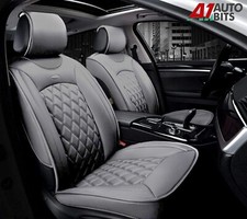 Grey Quilted Diamond PU Leather Front Seat Covers For Vw Golf Polo Passat Jetta