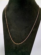 LOVELY ITALIAN SOLID 375 9CT YELLOW GOLD 20 " FIGARO CHAIN LINK UK ASSAY 2.1 g