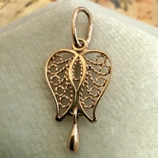 Small 583 14k Rose Gold Pendant - Vintage East European Soviet Era  1" -#2000