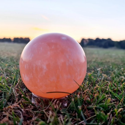 Orange selenite healing sphere - orange,