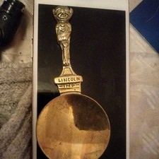 Vintage Brass Tea Caddy Spoon Loose Leaf Measuring Spoon Lincoln Imp Yellowbelly