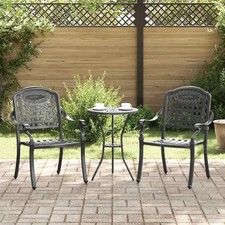 Garden Chair 2 pcs Aluminium Outdoor Chair Terrace Seating Garden Seating  vidaX