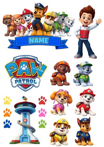 Paw patrol personalised edible - personalised,
