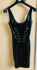 Honour London Black Latex Corset Mini Dress - Size Small