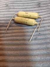 2x Mullard mustard 0.10uf /