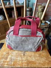 Vintage Radley Hand Bag - Brown Corduroy and Red Leather