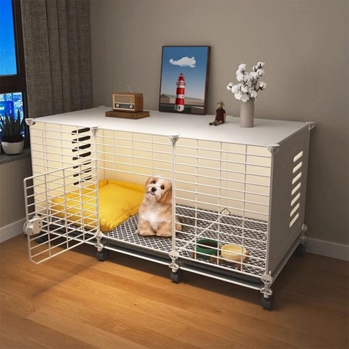 Dog crate end - table, with