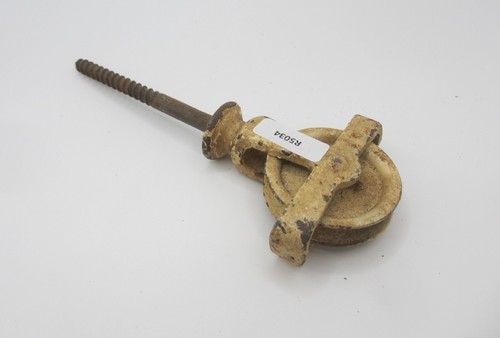 Vintage cast iron pulley wheel - vintage,