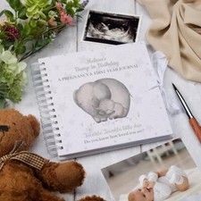 Personalised Pregnancy Journal and First Year Keepsake Record Book
