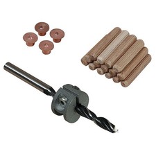 Wolfcraft Dowel Kit with Centre Points, Drill, Depth Stop 6mm