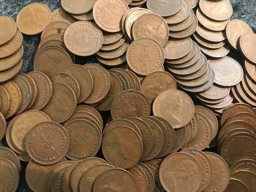 Penny new half pence coin - half,