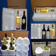 EXPANDED POLYSTYRENE FOAM WINE/CHAMPAGNE BOTTLE PACKAGING CARTON *MULTILISTING*
