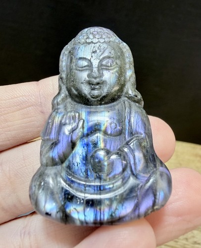 Crystal labradorite buddha - crystal,