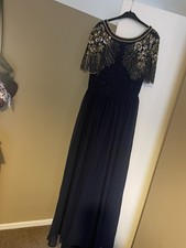 Navy Blue Sequin Long Dress