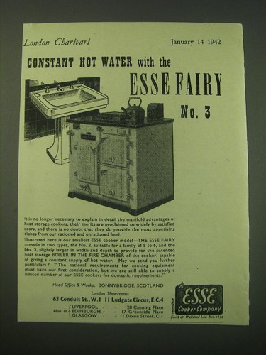 1942 esse fairy 3 cooker - 1942,
