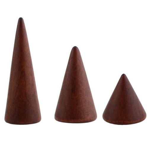 Brown wooden cone - wooden, ring
