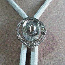 western bolo tie silver tone