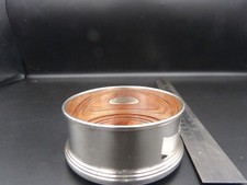 Vintage Solid Sterling Silver Magnum / Wine Bottle Coaster  on turned wood base