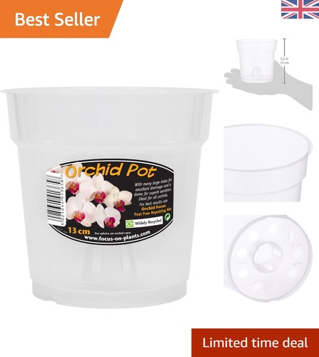 Clear orchid pot - clear,