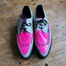 Underground London Grey Hot Pink Platform Creepers Size 6 Uk 39 Eu