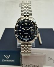 BNIB CADISEN C8220 BLK/BLUE SEIKO NH35 ALL STEEL SPORTS WATCH SAPPHIRE BGW9 200m