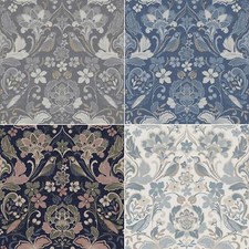 Arthouse Folk Floral Damask-like Flowers Leaves Birds Wallpaper - Choose Colour
