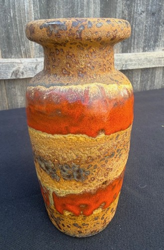 Vintage fat lava vase made - vintage,