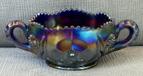 Fenton sugar bowl cobalt - bowl, blue