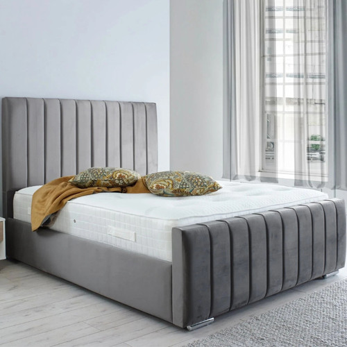 Panel bed frame plush velvet - panel,