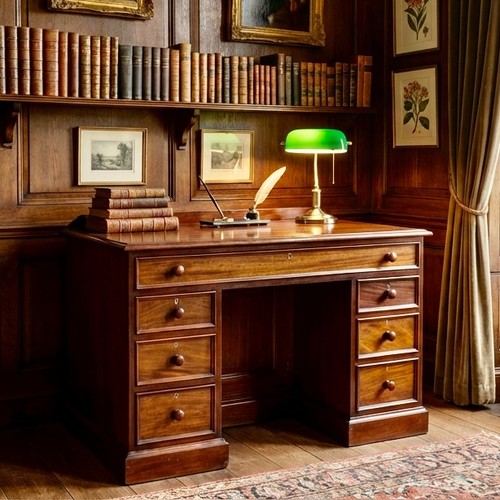 Handsome antique mahogany desk - handsome,