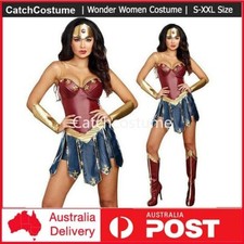 Ladies Wonder Woman Super Hero Fancy Dress Halloween Superhero Costume