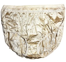 HANES Size 12 White Shiny Semi Sheer Nylon Brief Panties Vintage