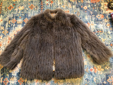 W New design Vintage 100%  High Quality  real grey Silver fox  Fur coat