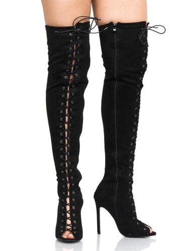 Ladies thigh high - , black