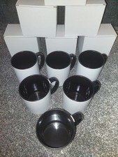 6x Black Sublimation 11oz Mugs