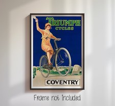 Triumph Cycles Coventry Vintage Bicycle - High Quality Glossy Poster
