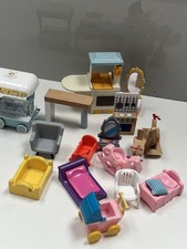 Doll House Furniture job Lot Fisher Price  Mixed  Families Wooden Plastic Mini