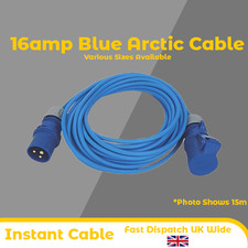 Caravan Extension Lead 16A Blue Artic – Outdoor Camping Power Hook Up Cable