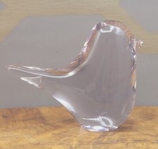 MARKED Wedgwood Clear Glass Bird Paperweight RSW70 1970s Good Condition