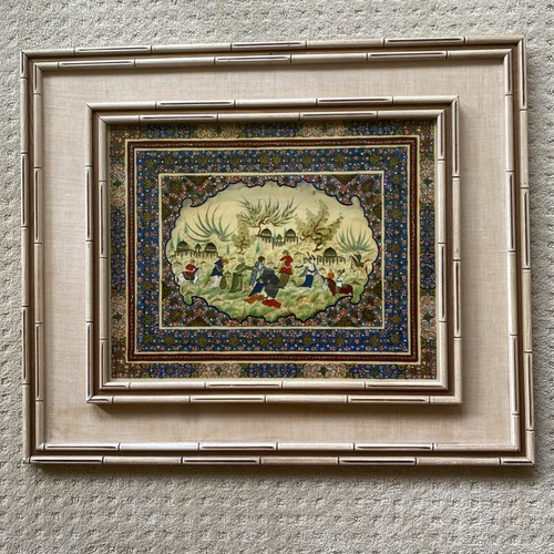 Qajar vintage framed painting - vintage,
