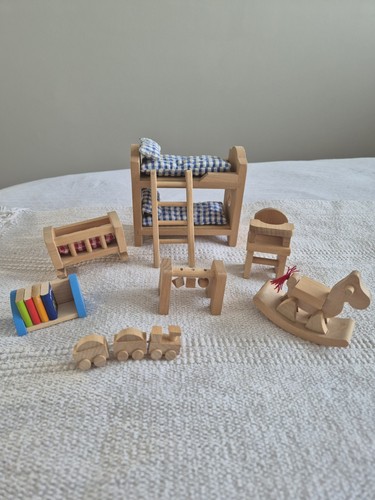 Wooden dolls house kids - house,