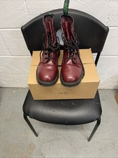 Solovair Men’s Smooth Leather Combat Ankle Derby Boots Size 9 Burgundy 