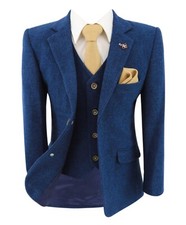 Cavani Boys' Blue Tweed Wool