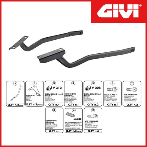 Luggage rack brackets givi - luggage,
