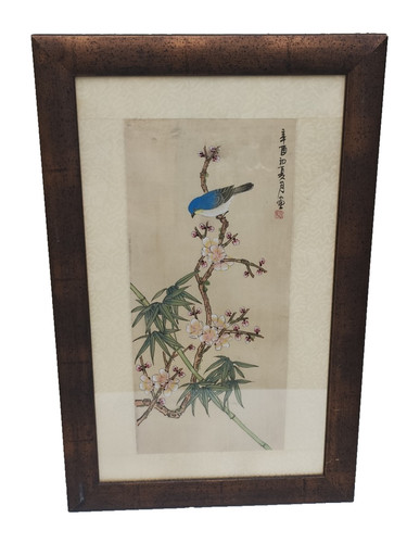 Vintage handpainted silk - handpainted,
