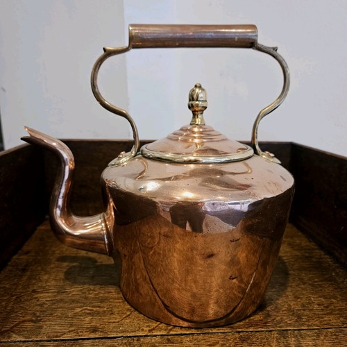 Antique copper kettle - copper, h